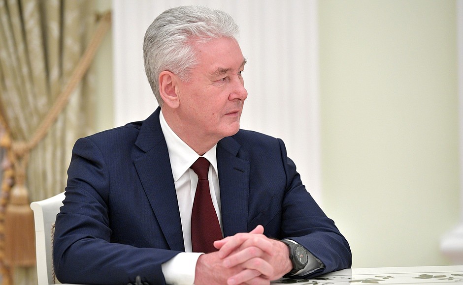 Moscow Mayor Sergei Sobyanin at a meeting with Minister President of Bavaria Markus Soeder.