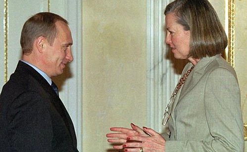 President Putin with Wall Street Journal correspondent Karen Elliott.