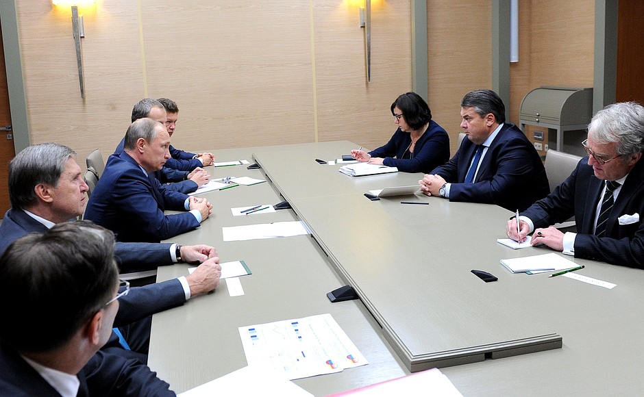 Встреча с вице-канцлером, министром экономики и энергетики ФРГ Зигмаром Габриэлем.