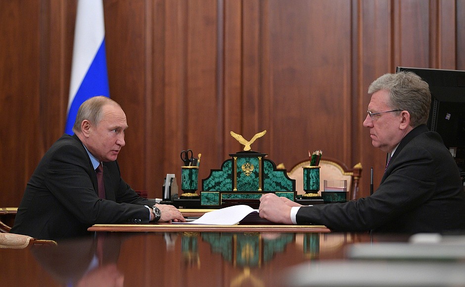 With Accounts Chamber Chairman Alexei Kudrin.
