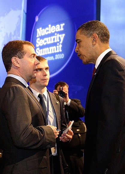 Before the beginning of the Nuclear Security Summit with President of the United States of America Barack Obama.