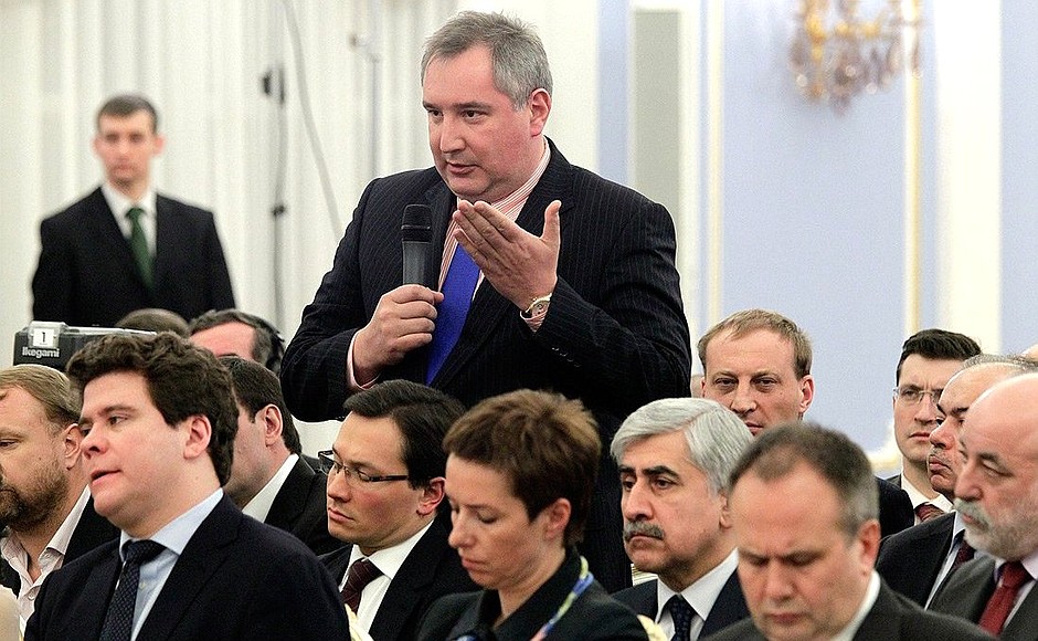 At a meeting with the members of the Public Supporters’ Committee. Deputy Prime Minister Dmitry Rogozin.