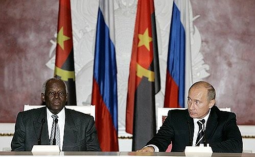 Joint press conference with the President of Angola, Jose Eduardo dos Santos.
