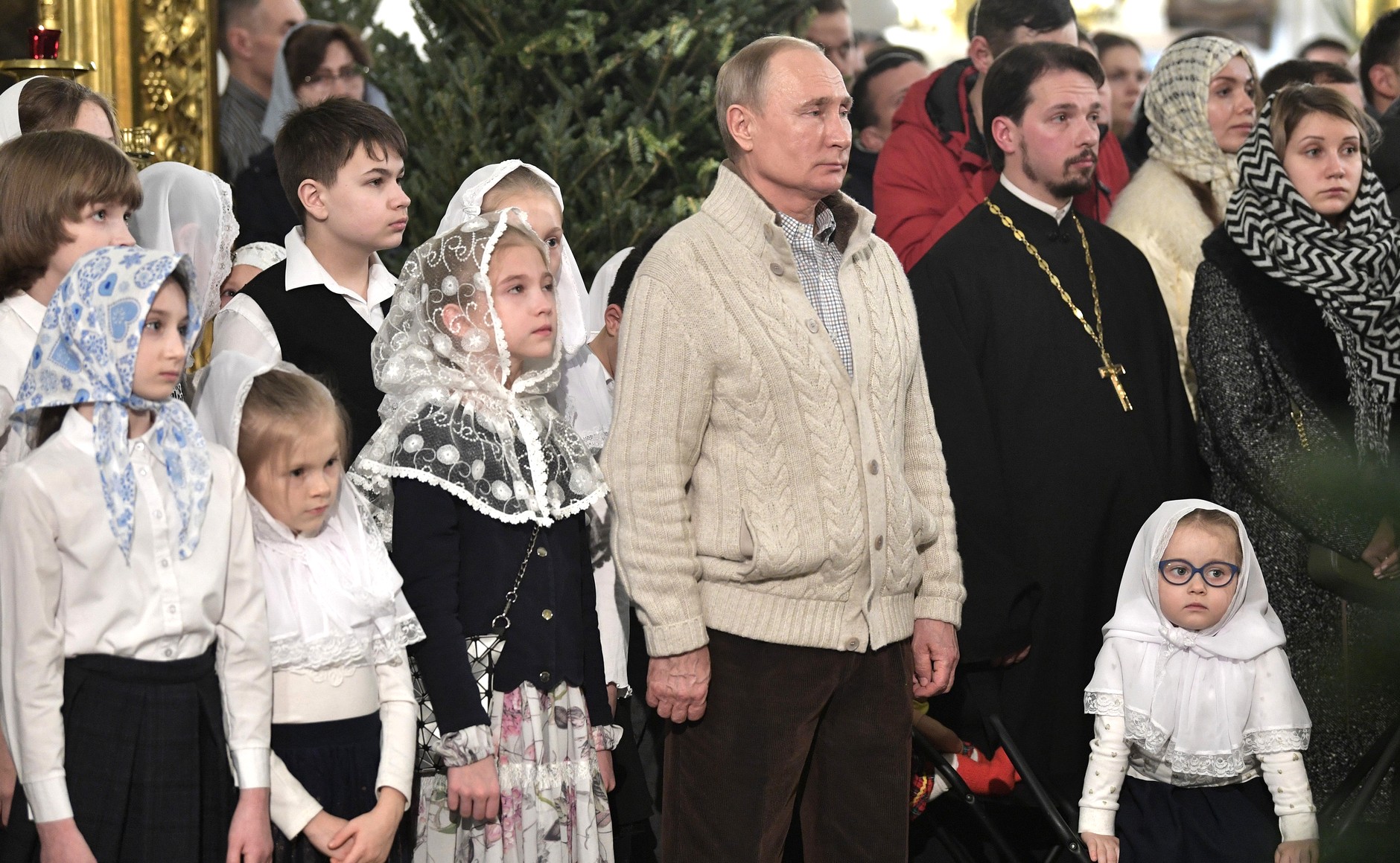 Путин на рождественской службе 2020