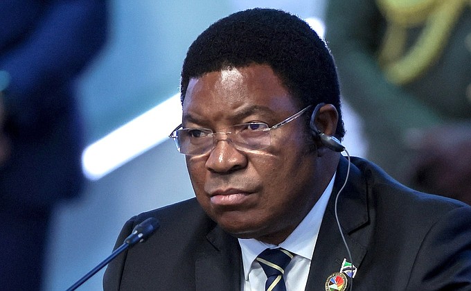Prime Minister of Tanzania Kassim Majaliwa at the plenary session of the Russia-Africa Summit.