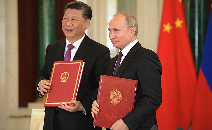 Vladimir Putin and Xi Jinping signed a Joint Statement on Developing Comprehensive Partnership and Strategic Interaction Entering a New Era and a Joint Statement on Strengthening Global Strategic Stability in the Modern Age.