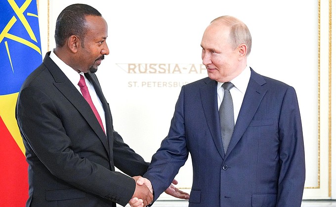 With Prime Minister of Ethiopia Abiy Ahmed ahead of Russia-Ethiopia talks.