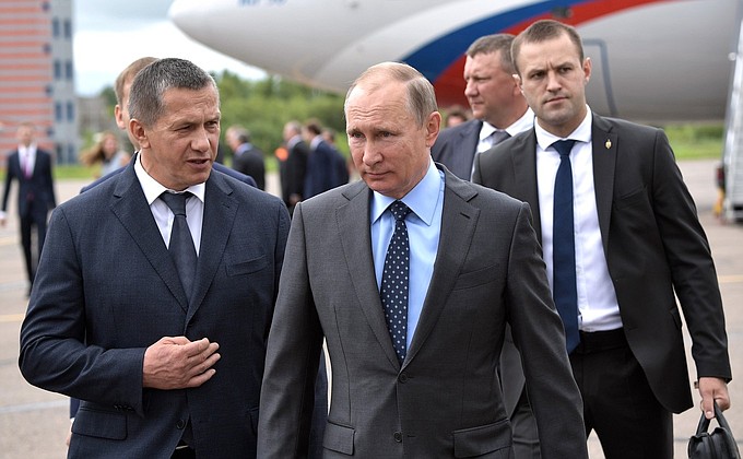 Arrival in Amur Region. With Deputy Prime Minister of the Russian Federation – Presidential Plenipotentiary Envoy to the Far Eastern Federal District Yury Trutnev.