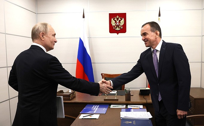 Рабочая встреча с губернатором Краснодарского края Вениамином Кондратьевым.
