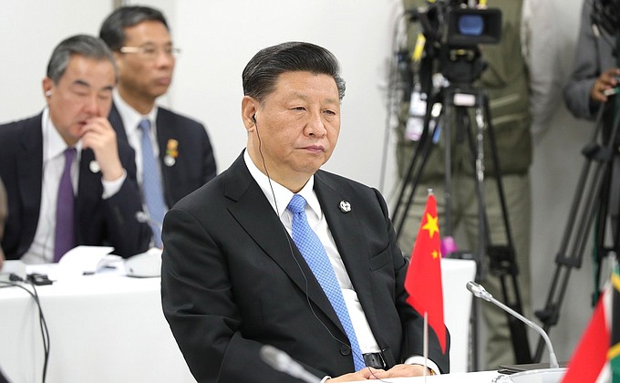 Председатель КНР Си Цзиньпин на встрече глав государств и правительств стран – участниц БРИКС.