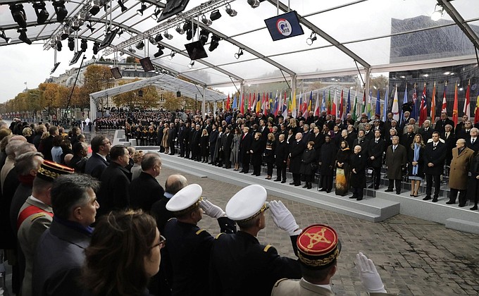 Commemorative ceremony marking the centenary of Armistice Day.