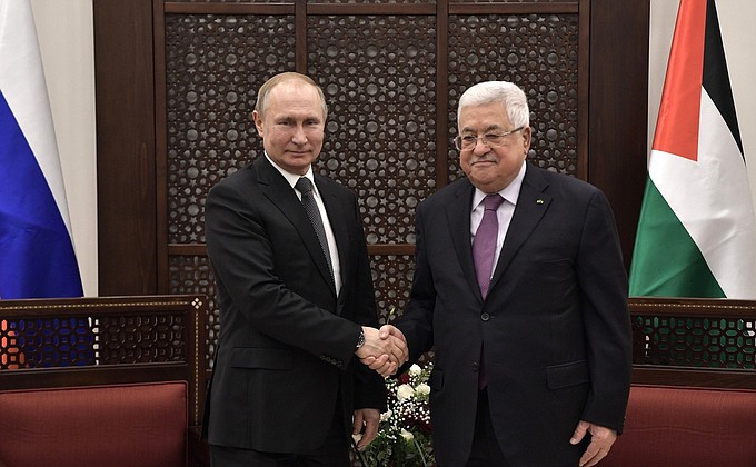 With President of the State of Palestine Mahmoud Abbas.