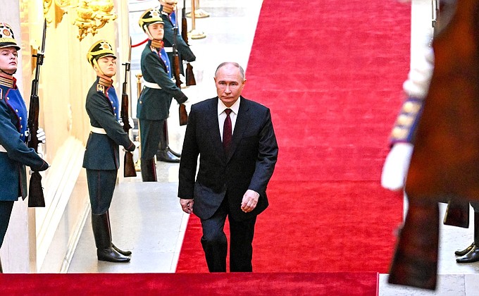 Перед началом церемонии вступления в должность Президента России.