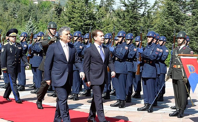 Official welcome ceremony. With President of Turkey Abdullah Gul.