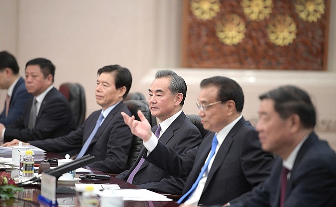 At the meeiting with Premier of the State Council of China Li Keqiang.