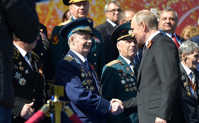 Before the military parade marking the 73rd anniversary of Victory in the 1941–45 Great Patriotic War.