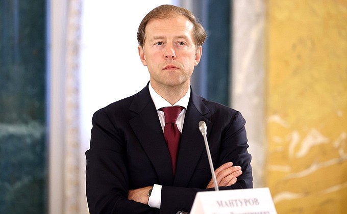 Minister of Industry and Trade Denis Manturov before a meeting on developing the automotive industry.