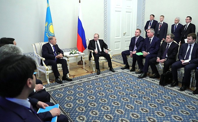 Беседа с Президентом Казахстана Нурсултаном Назарбаевым.