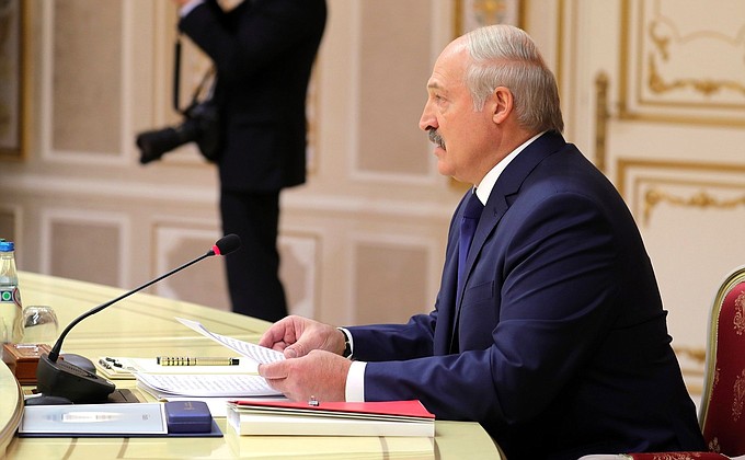 President of Belarus Alexander Lukashenko at the CSTO Collective Security Council meeting.