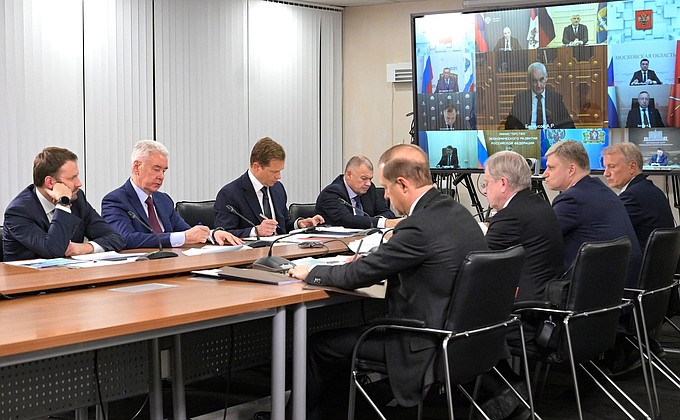 During a meeting on the progress of the Moscow – St Petersburg high-speed rail project.