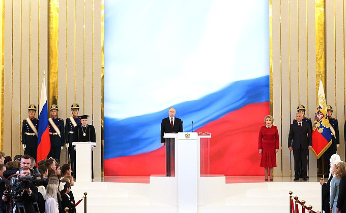 На церемонии вступления в должность Президента России.