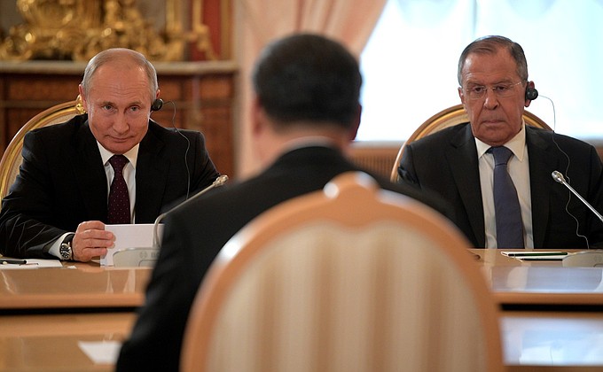 During Russian-Chinese talks in restricted format.