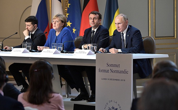 Joint news conference following the Normandy format summit.