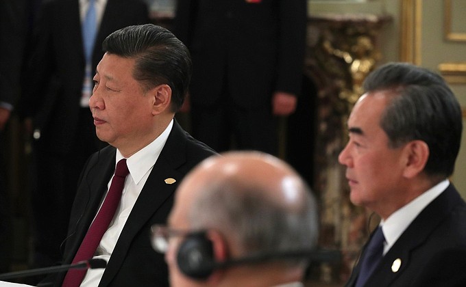 Председатель Китайской Народной Республики Си Цзиньпин на встрече в формате Россия–Индия–Китай.