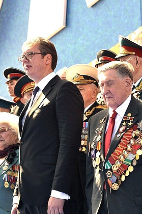 Президент Сербии Александр Вучич на военном параде в ознаменование 73-й годовщины Победы в Великой Отечественной войне 1941–1945 годов.