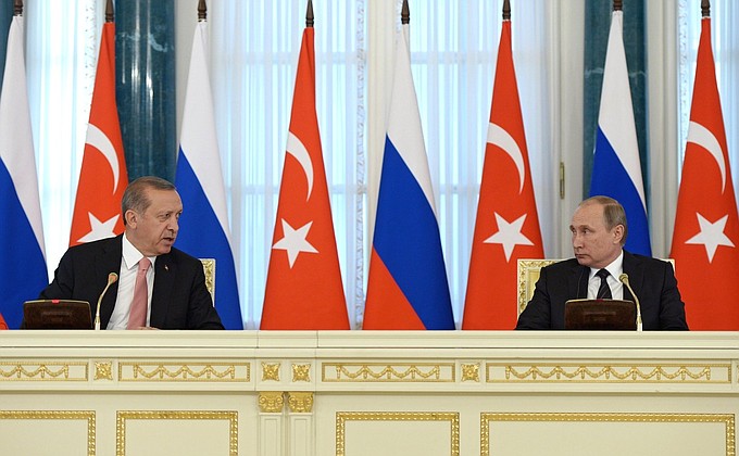 News conference following talks with President of Turkey Recep Tayyip Erdogan.