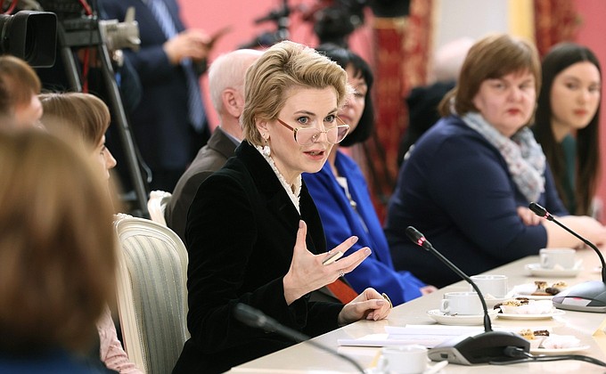Minister of Culture of the Tver Region Kseniya Glinka at the meeting with regional culture professionals.