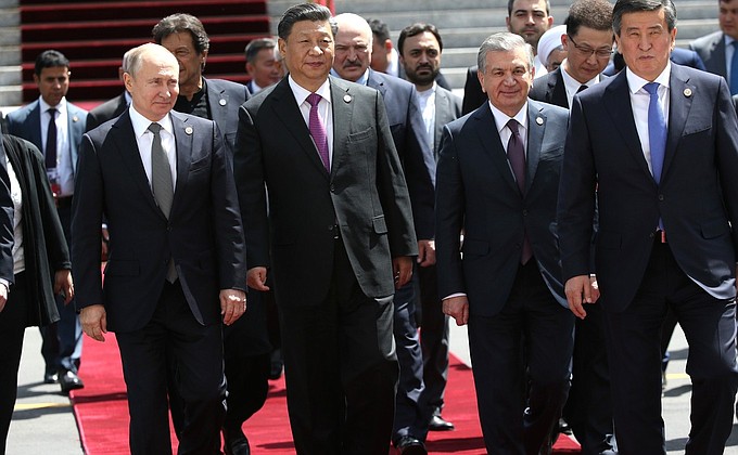 After the The SCO Heads of State Council Meeting.