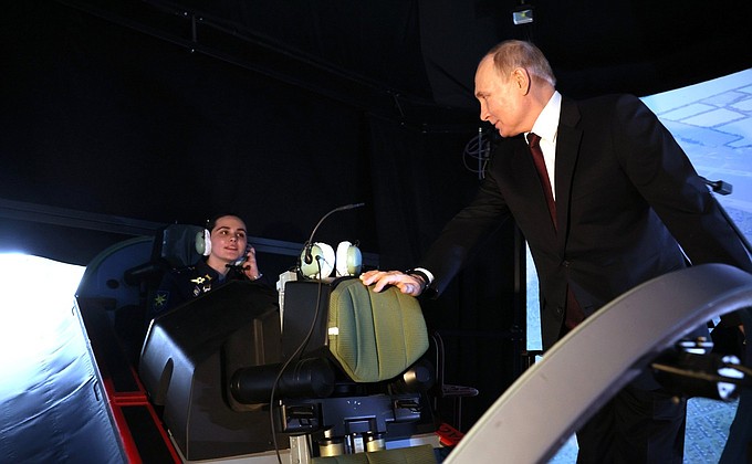 Working on an aircraft simulator at the Krasnodar Higher Military Aviation School named after Hero of the Soviet Union Anatoly Serov.