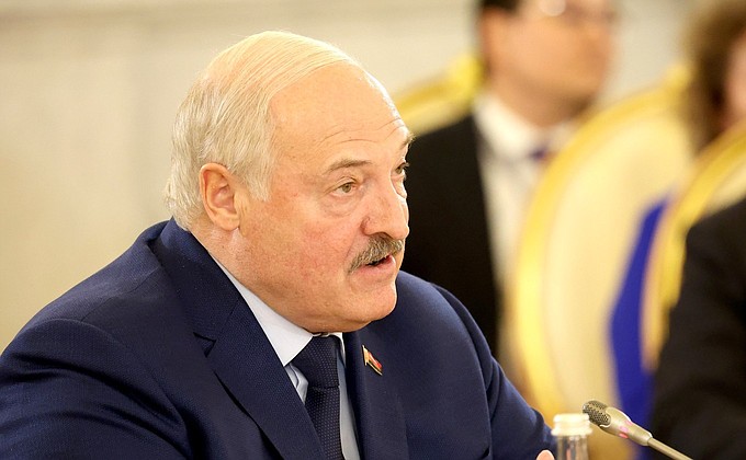 President of Belarus Alexander Lukashenko at the meeting of the Supreme Eurasian Economic Council in expanded format.