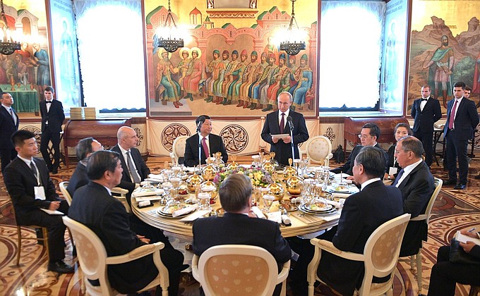 State dinner on behalf of President of the Russian Federation Vladimir Putin in honour of President of the People’s Republic of China Xi Jinping.