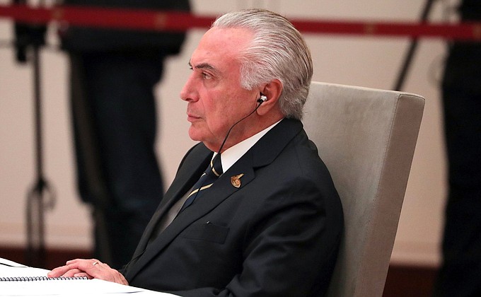 Президент Бразилии Мишел Темер на неформальной встрече глав государств и правительств стран – участниц БРИКС.