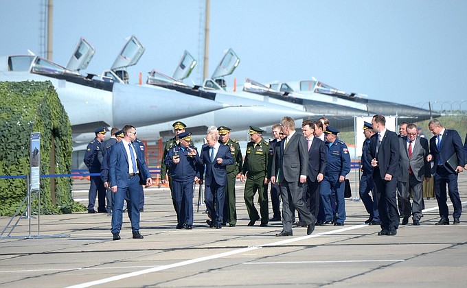 During a visit to the Russian Defence Ministry’s Chkalov State Flight Test Centre.
