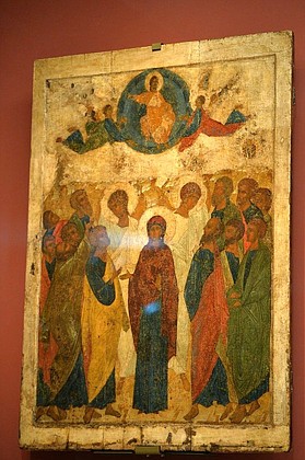 Икона Андрея Рублёва «Вознесение» в Музее византийского и христианского искусства Афин.