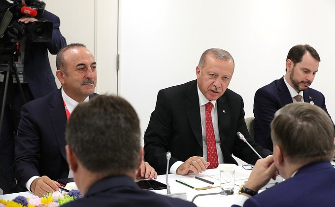 At the meeting with President of the Republic of Turkey Recep Tayyip Erdogan.