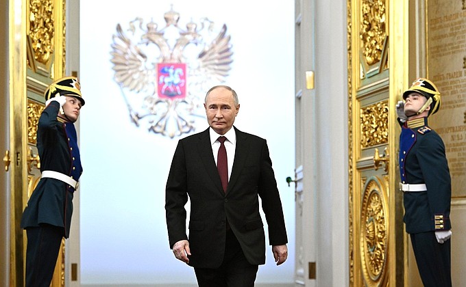 На торжественной церемонии вступления в должность Президента Российской Федерации.