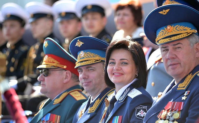 На военном параде на Красной площади.