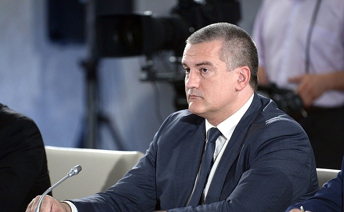 At the State Council Presidium meeting. Governor of the Republic of Crimea Sergei Aksyonov.