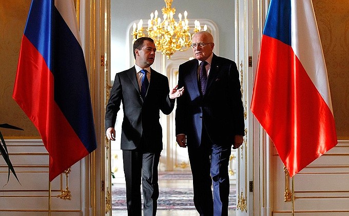 With Czech Republic President Vaclav Klaus.