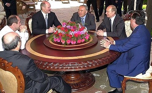 The heads of the Collective Security Treaty member states during an informal chat.
