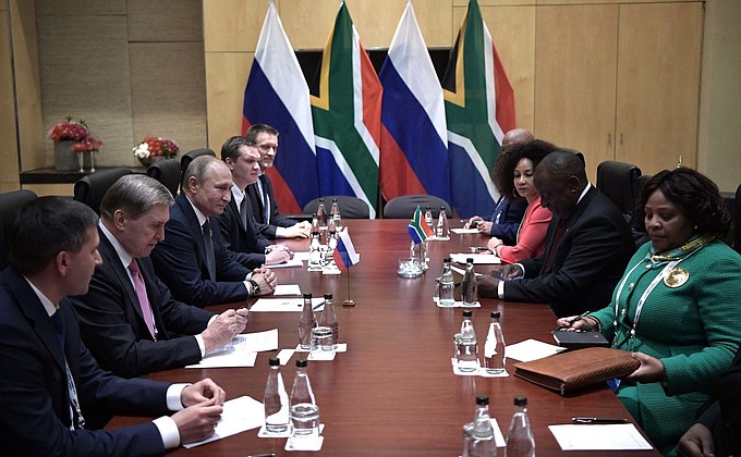 Talks with President of South Africa Cyril Ramaphosa.