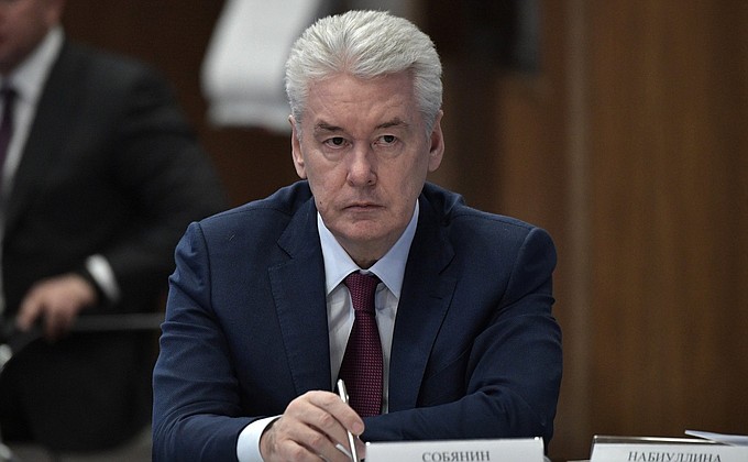 At the expanded meeting of the State Council Presidium on improving housing and creating a comfortable urban environment. Moscow Mayor Sergei Sobyanin.