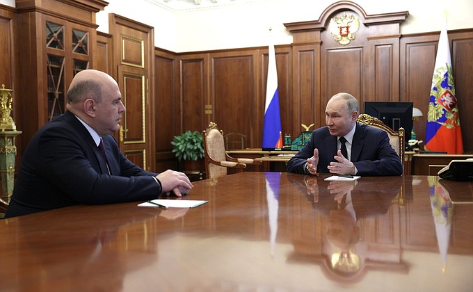 With Acting Prime Minister Mikhail Mishustin.