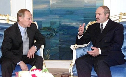 President Vladimir Putin meeting with Belarusian President Alexander Lukashenko.