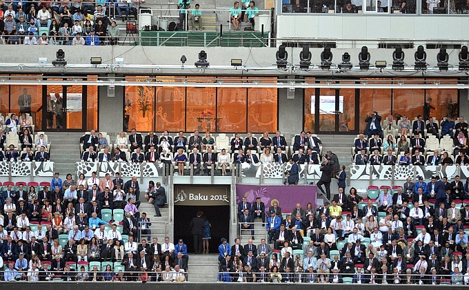 На церемонии открытия Первых Европейских игр.