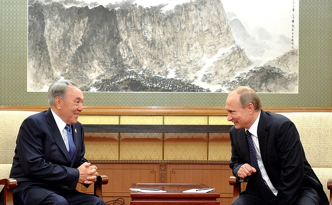 С Президентом Республики Казахстан Нурсултаном Назарбаевым.